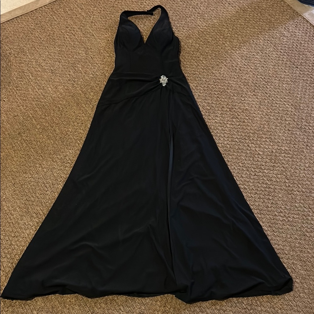 Elegant Black Halter Dress